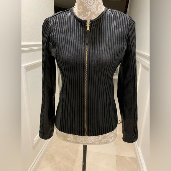 Scully Black Lamb Leather Blazer Zip Women Jacket Size S - Picture 2 of 10